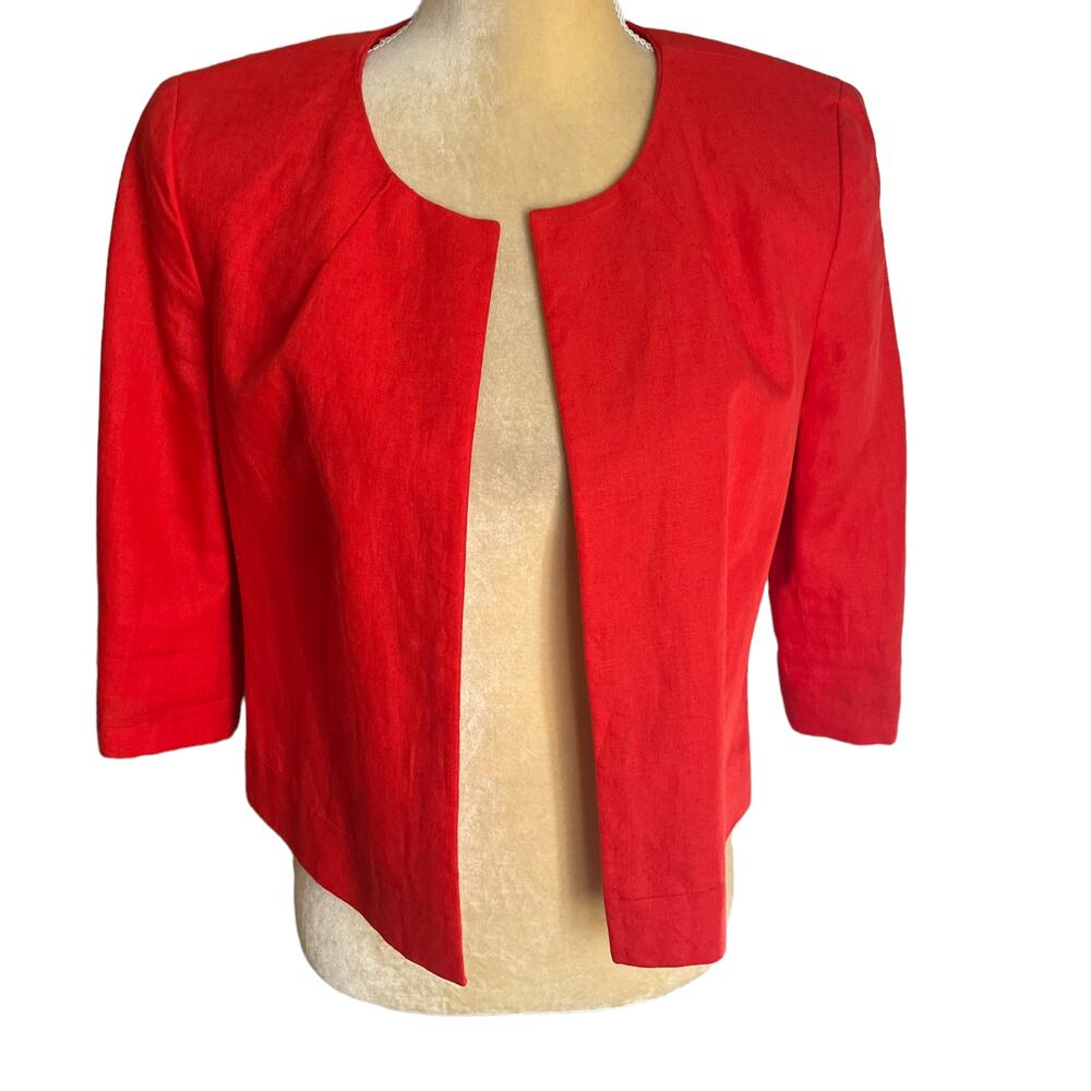 J. Crew BAIRD McNutt Orange Linen Blazer Jacket Top Size 8